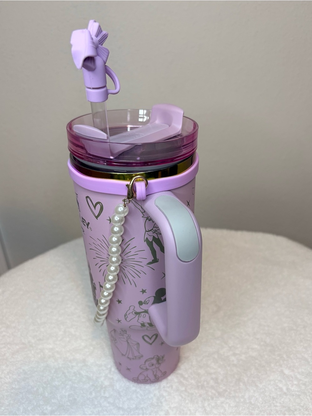 Stanley x Disney 40oz Castle Tumbler with Pearl Strap and Bow Straw - Picture 6 of 8